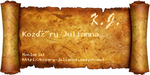 Kozáry Julianna névjegykártya